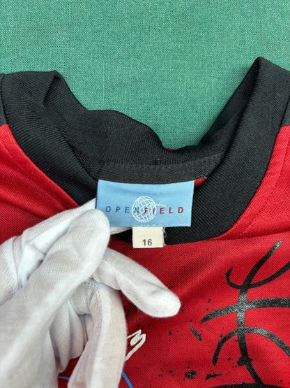 Vintage 90s Streetwear Red Black Graphic Basketball Long Sleeve