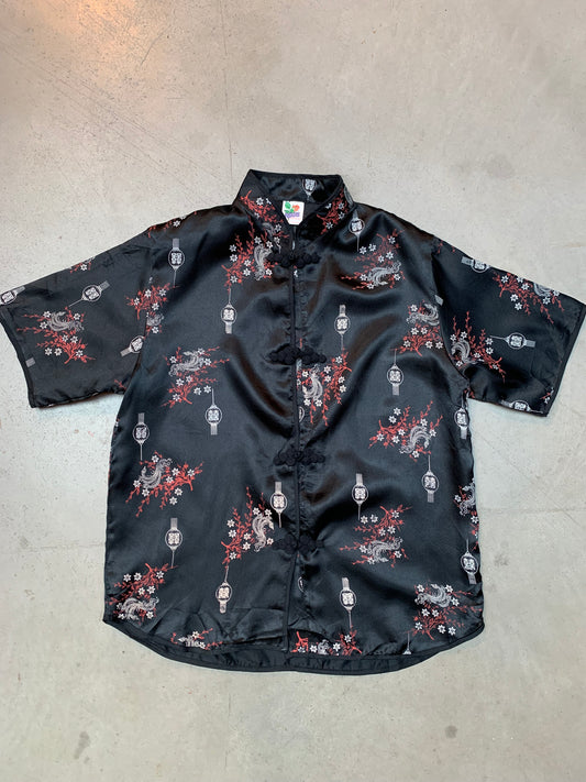 Womens Y2K Style China Pattern Shirt