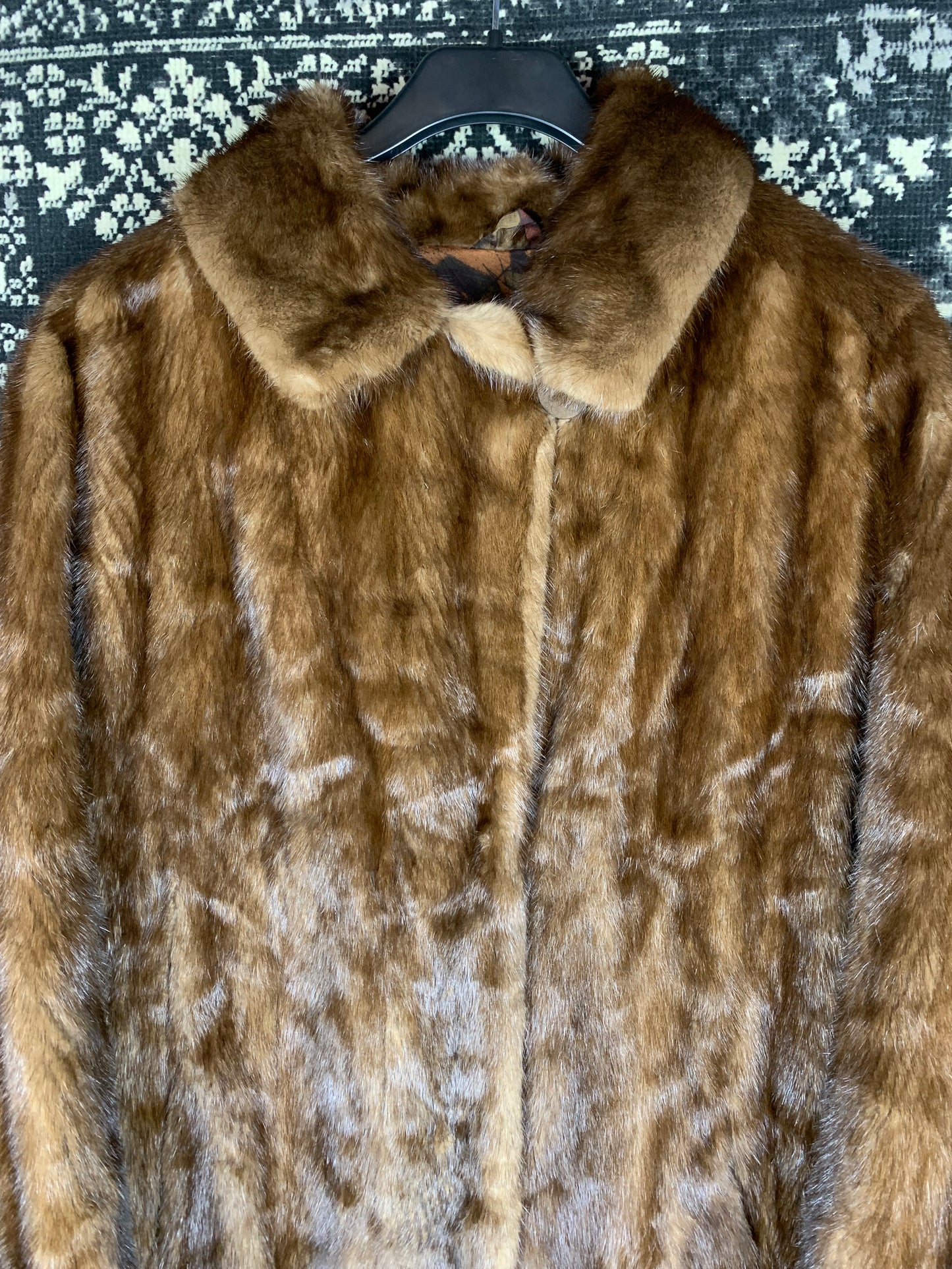 Womens Vintage Long Brown Mink Fur Coat