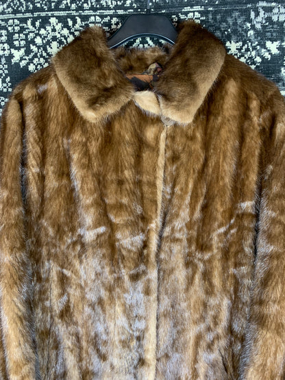 Womens Vintage Long Brown Mink Fur Coat