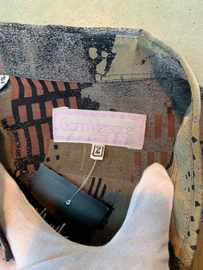 Vintage Gianni Versace Long Sleeve Patterned Shirt