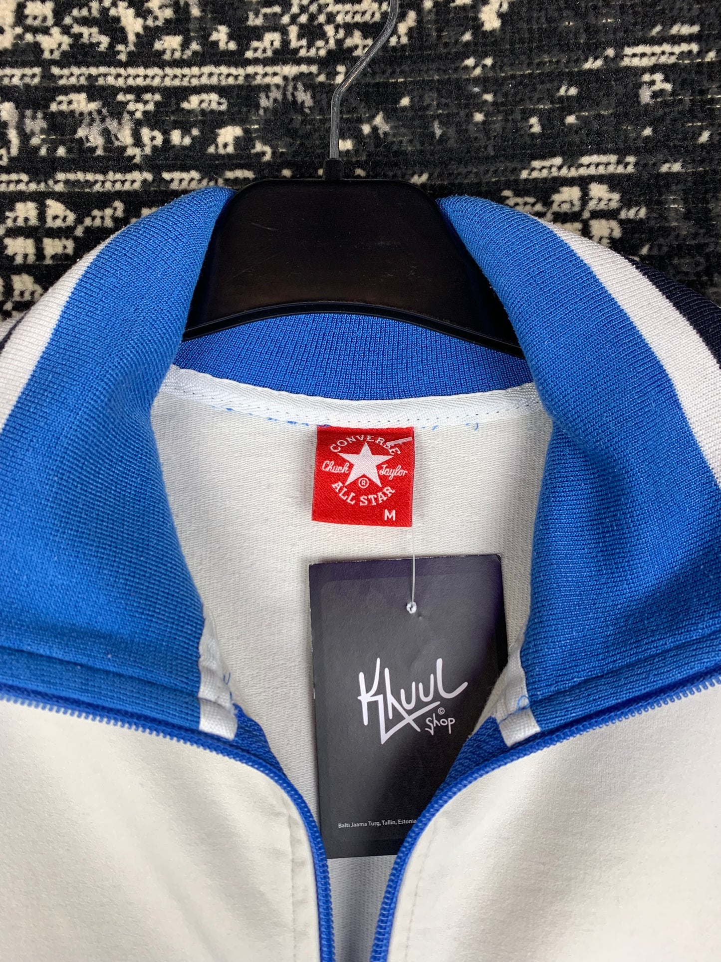 Converse White and Blue All Star Varsity Style Zip-Up Jacket