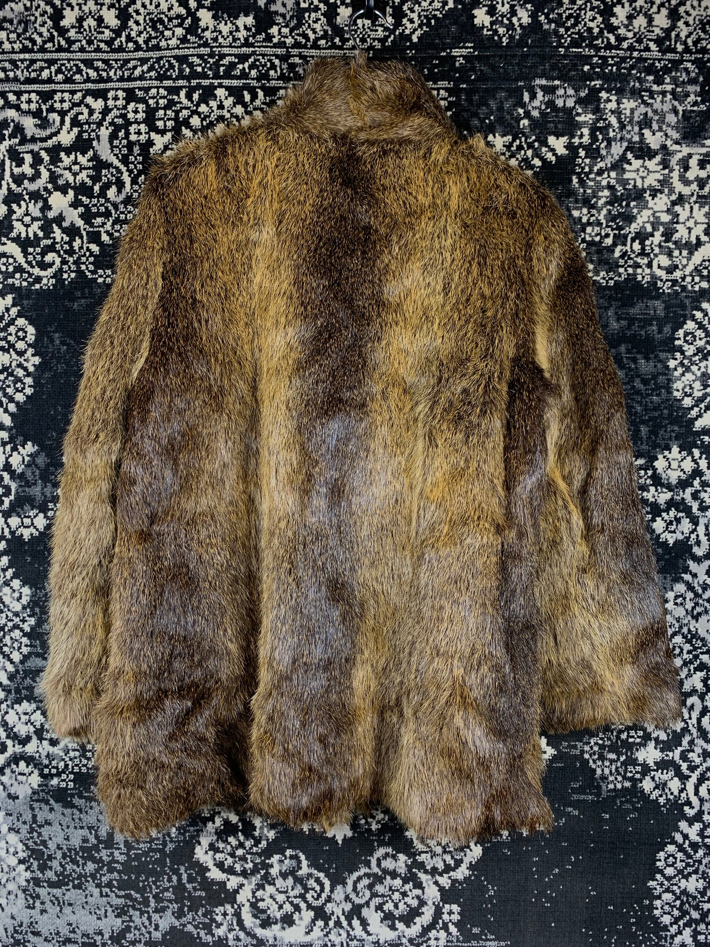 Women’s Vintage Natural Brown Genuine Beaver Fur Coat
