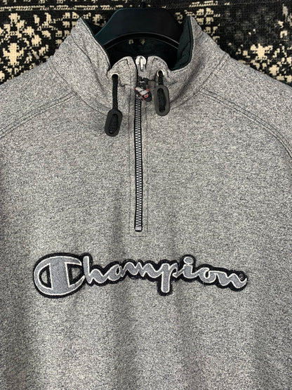 Men’s Champion Quarter Zip Grey Pullover Hoodie