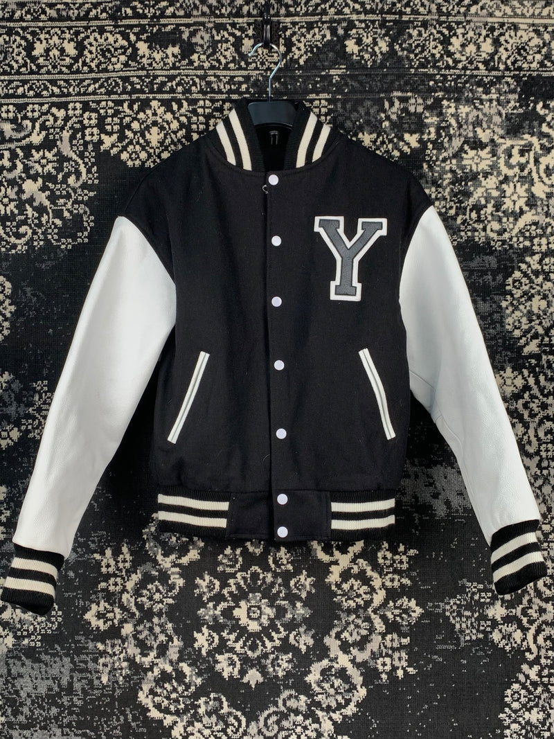 Unisex Vintage Garageland Black and White Varsity Jacket