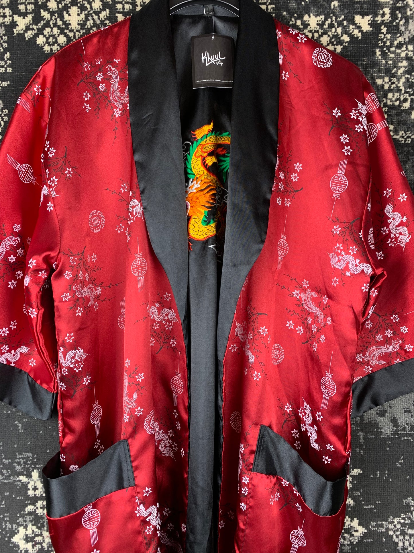 Vintage Women's Long Chinese Style Satin Kimono
