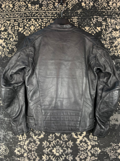 TSCHUL Vintage Black Motorcycle Leather Jacket
