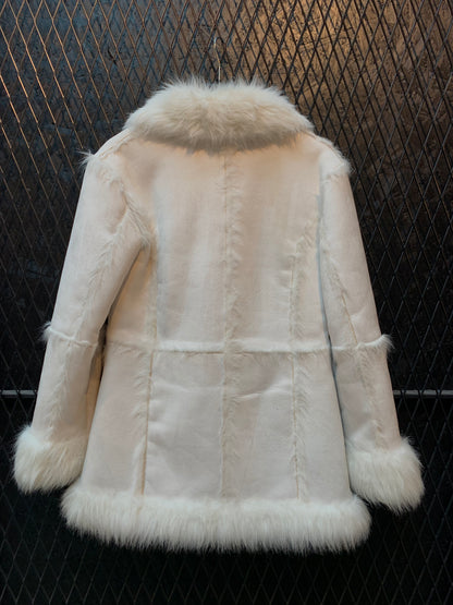 Women’s Y2K Button Up Faux Fur Coat