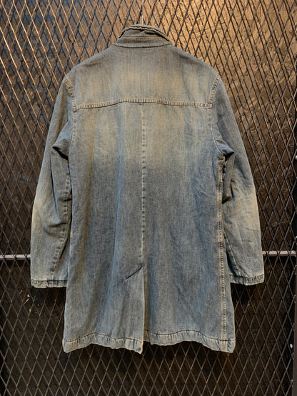 Vintage Men's Energie Long Blue Denim Coat
