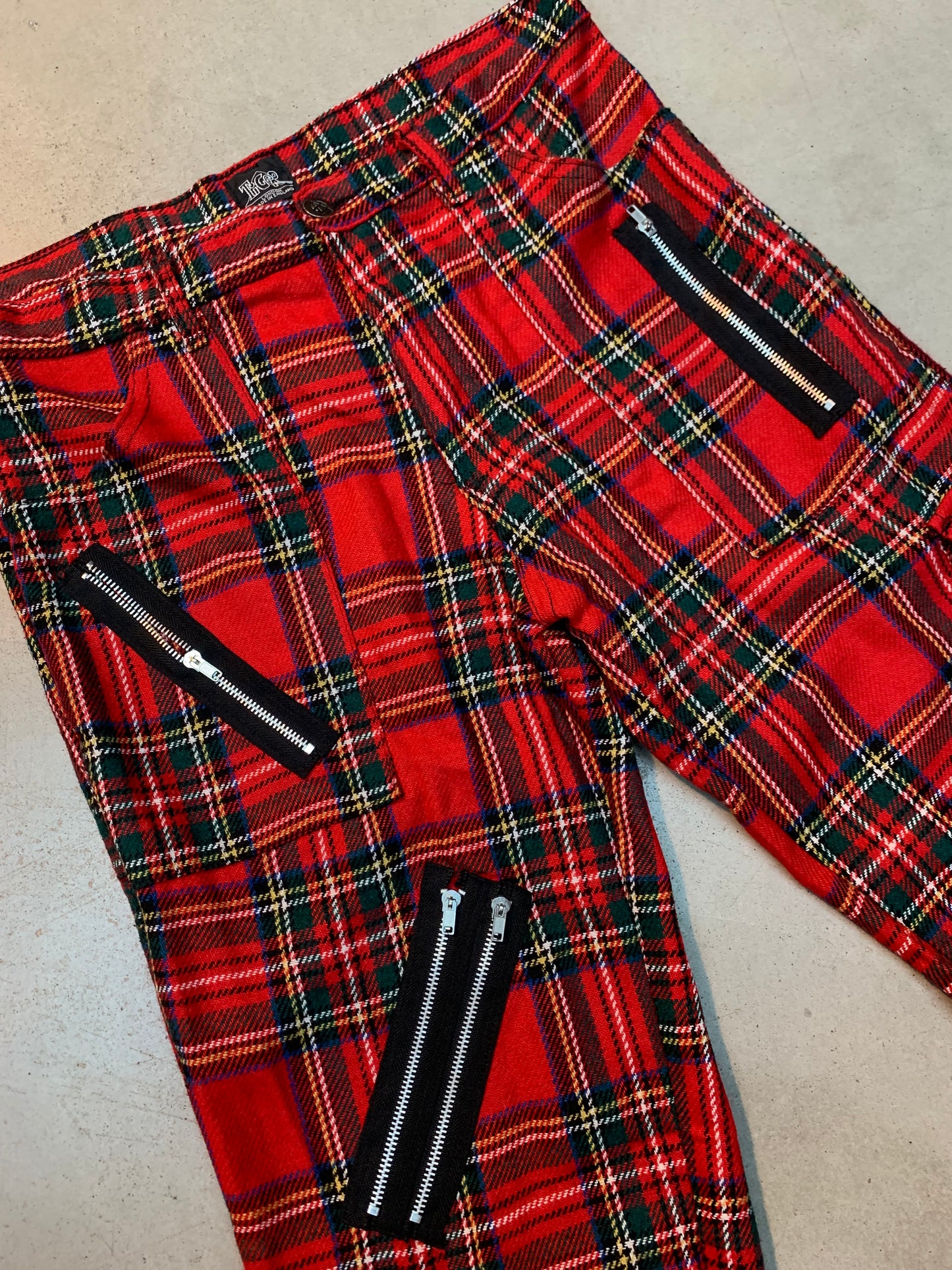 Tiger of London Red Plaid Tartan Punk Pants