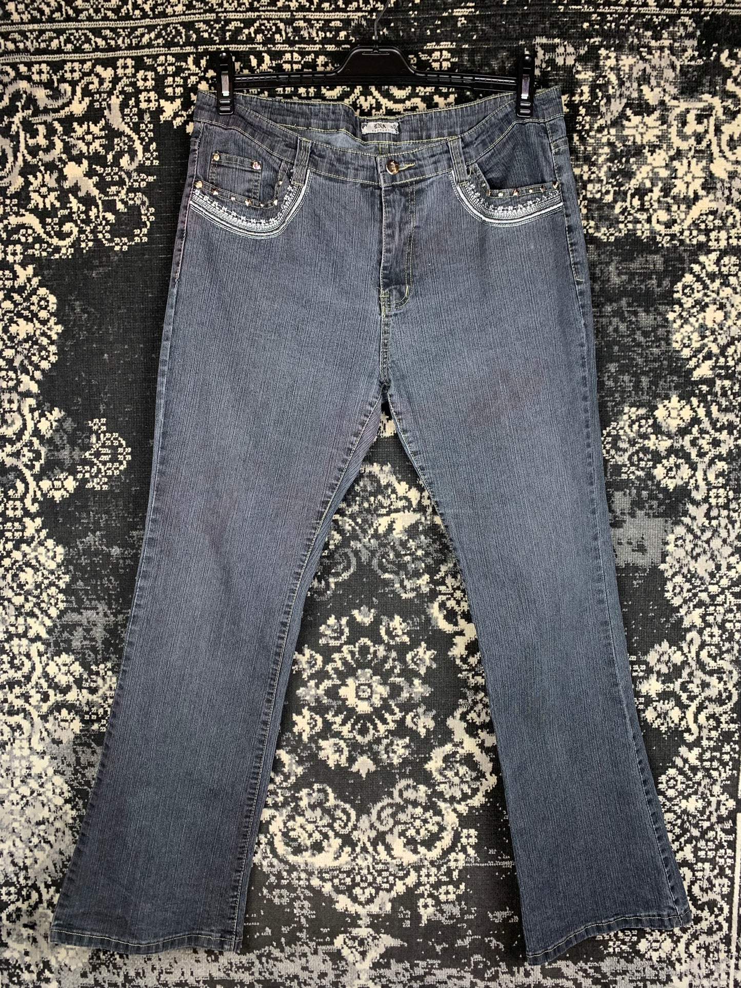 Women's Y2K Beaded Wide Leg Jeans