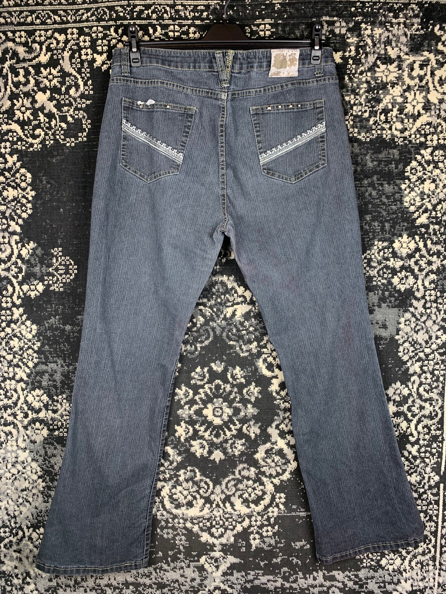 Women's Y2K Beaded Wide Leg Jeans