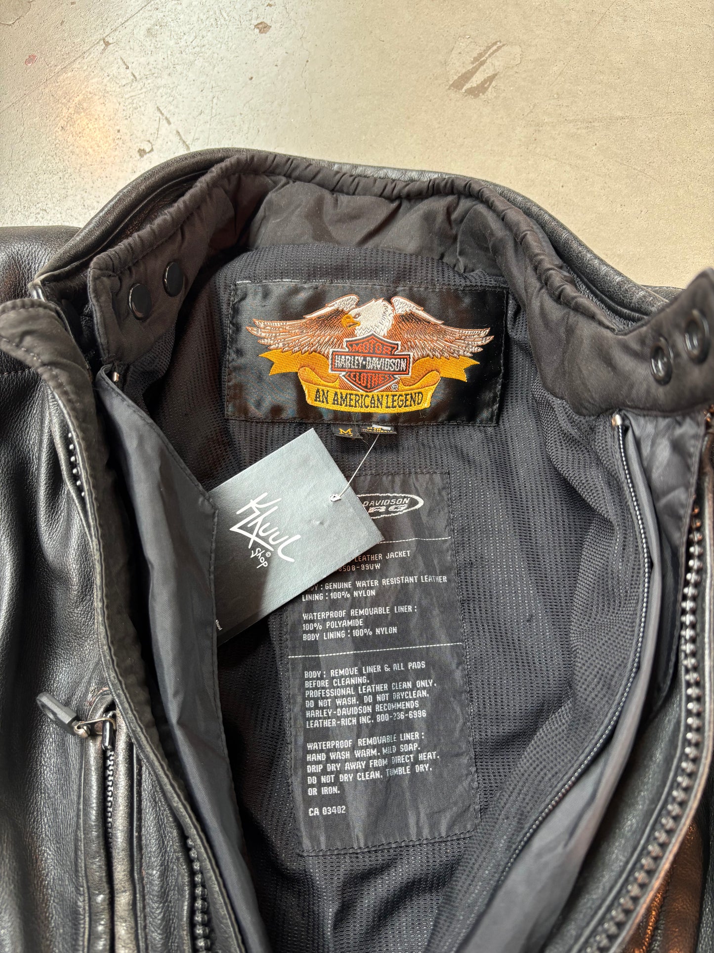 Vintage Harley Davidson Black Leather Jacket