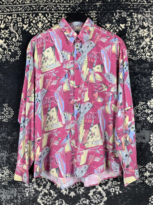 Men's Vintage Engbers Funky Muticolor Longsleeve Button-Up