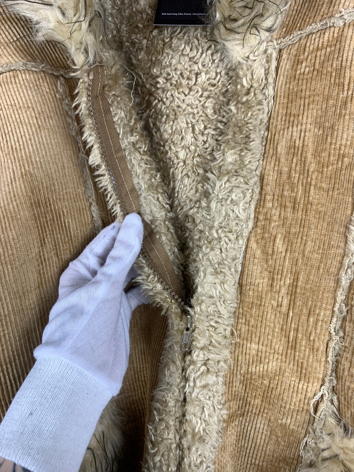 Women's Y2K Light Brown Long Corduroy Coat