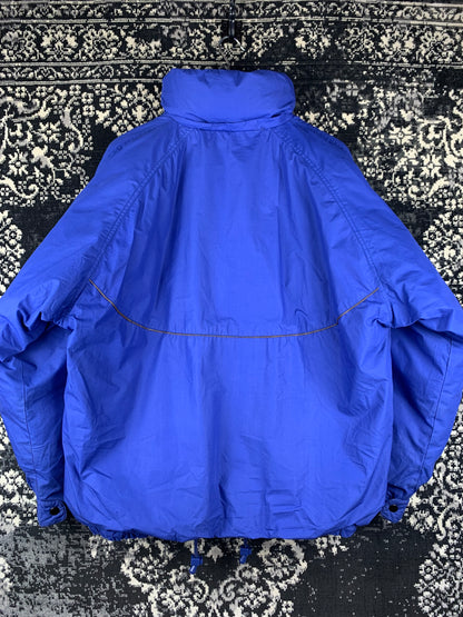 Men's Vintage Shuang Yu Electric Blue Puffer Bomber Jacket