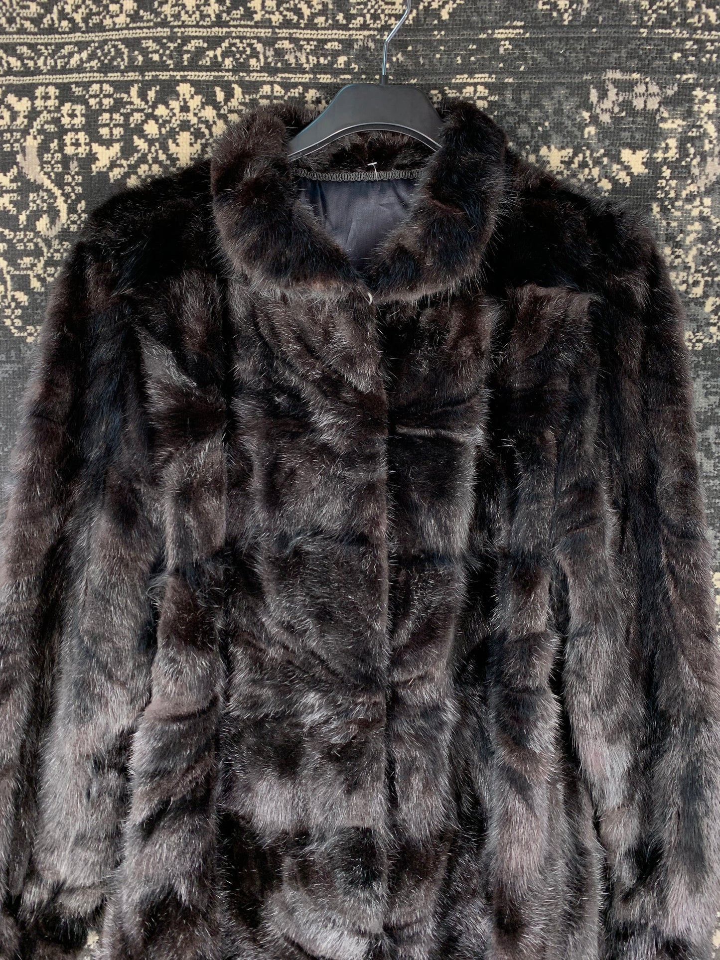 Vintage Long Black Mink Fur Coat