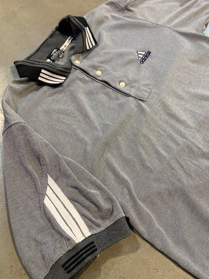 Vintage “Adidas Sport Wear” Gray Polo Shirt Men