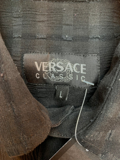 Versace Classic Black Short Sleeve Button-Up Shirt
