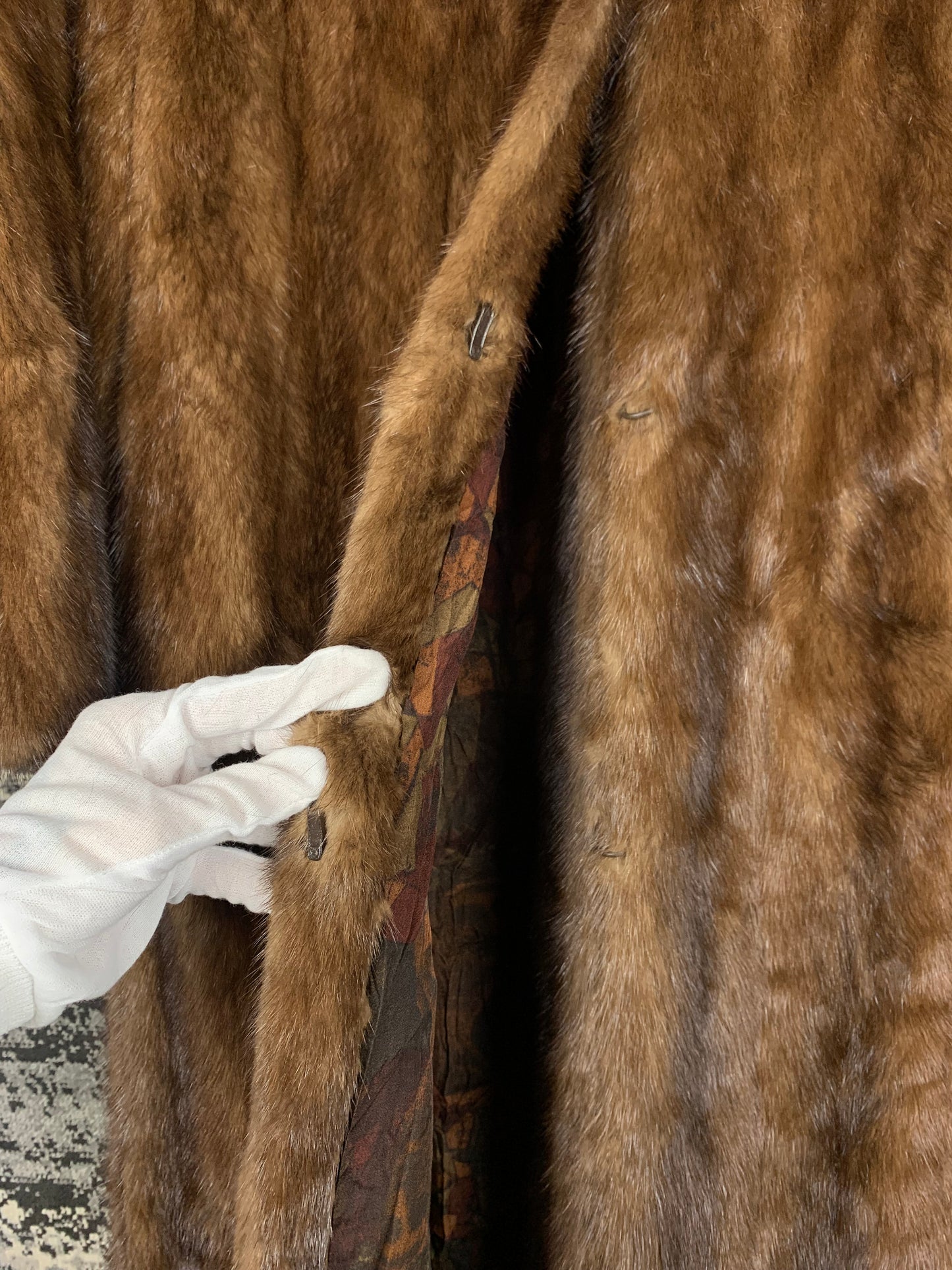 Womens Vintage Long Brown Mink Fur Coat