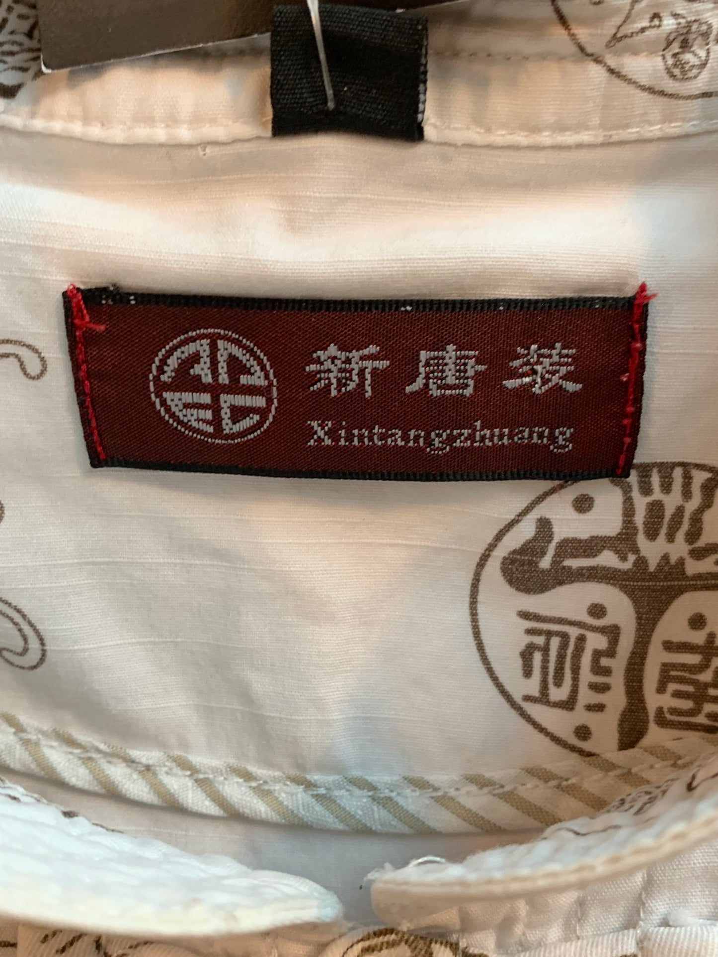 Vintage Xintangzhuang White Chinese Button Up Shirt