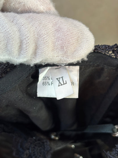 Gothic Black Corset Top XL