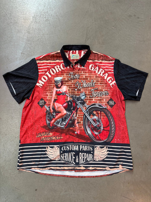 Vintage Royaur Hawaiian Motorcycle Graphic Shirt