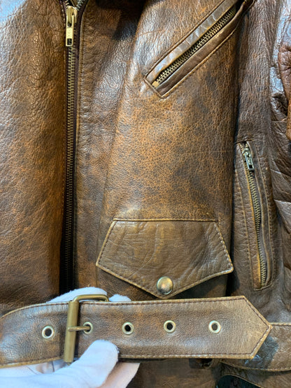 Vintage Jiri Leather Brown Biker Jacket
