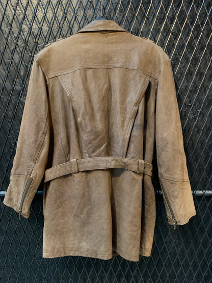 Vintage Brown Leather Jacket Unisex S