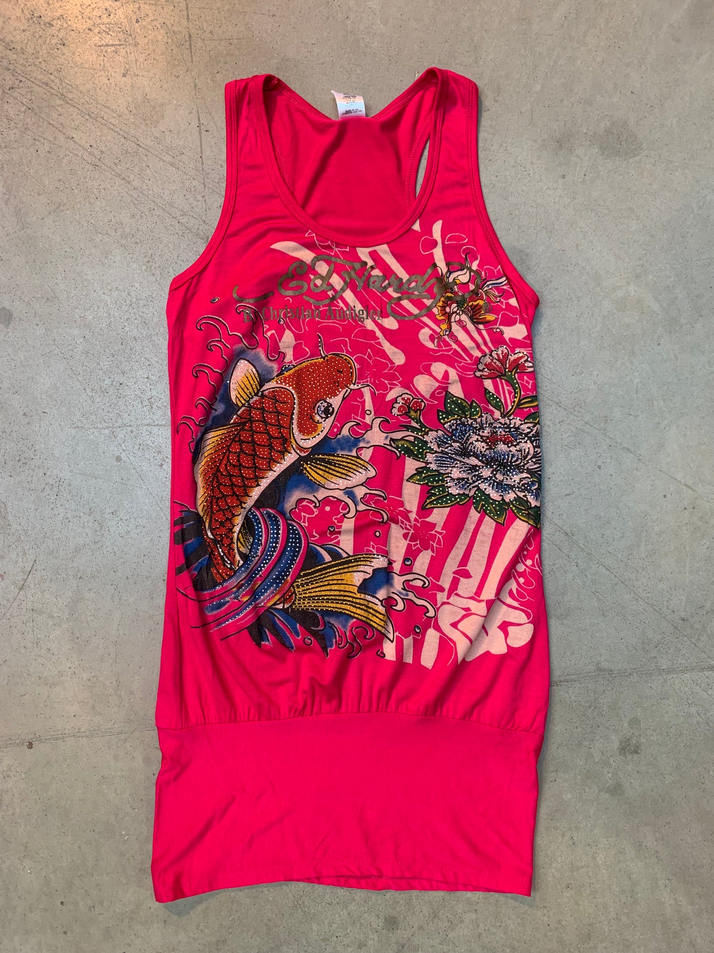 Y2K Women's Pink Ed Hardy Sleeveless Tunic