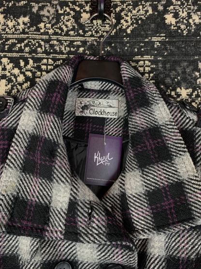 Clockhouse Y2K Style Checkered Wool-Blend Jacket