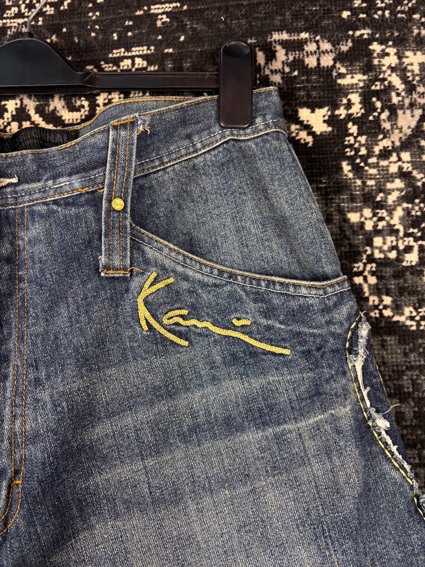 Y2K Vintage Karl Kani Gold Embroidered Jeans