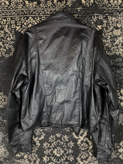 Men's Vintage Esquire Black Leather Motorcycle Jacket