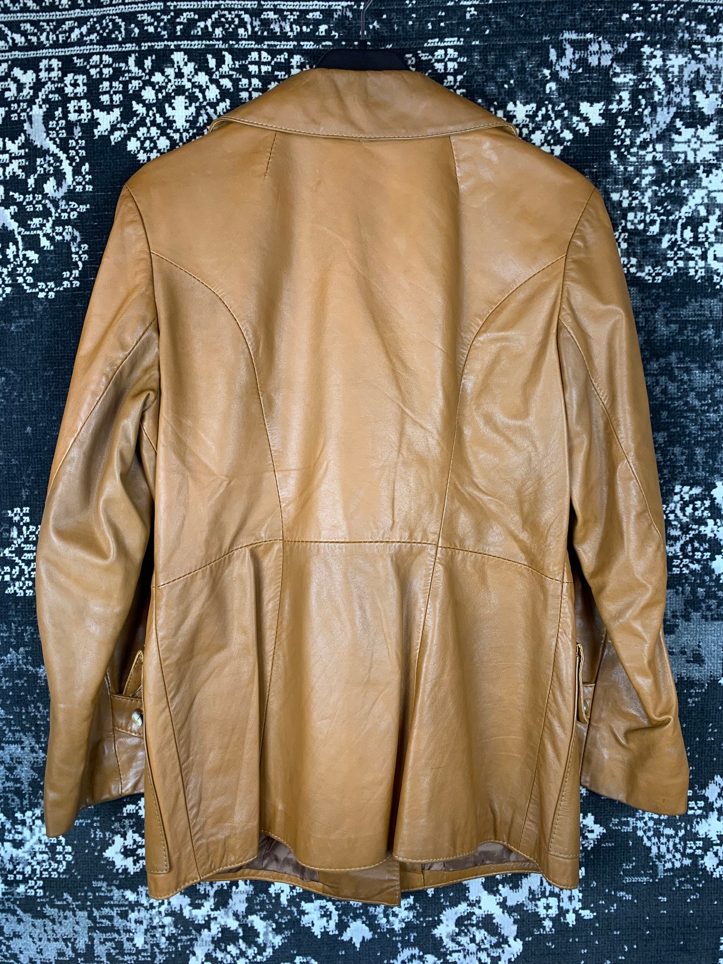 Vintage 70s Style Brown Leather Jacket for Women