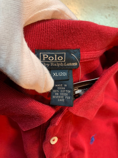 Vintage Men's Ralph Lauren Red Longsleeve Polo Shirt