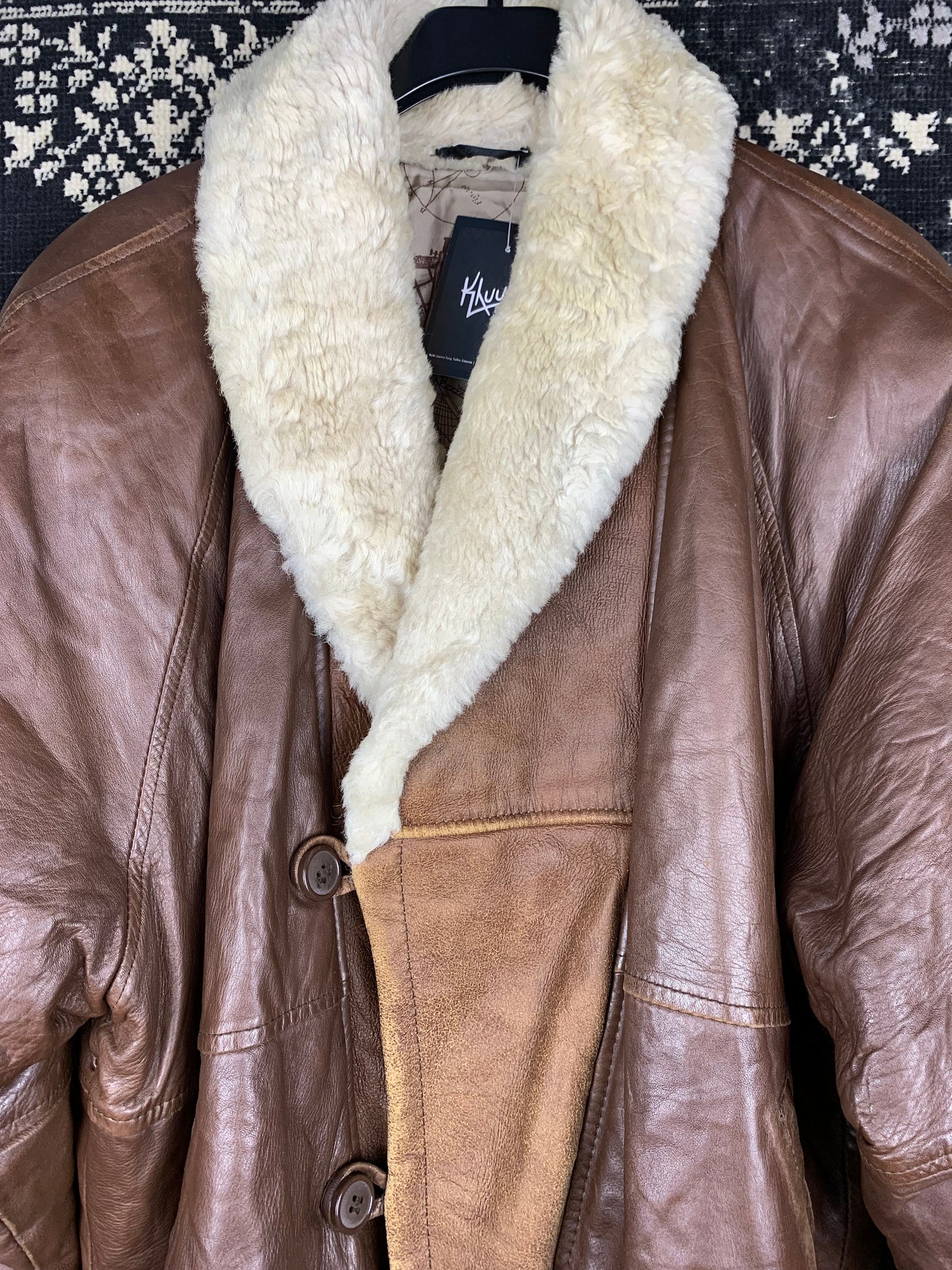 Men's Brown Leather Jacket with Warm Inner Lining