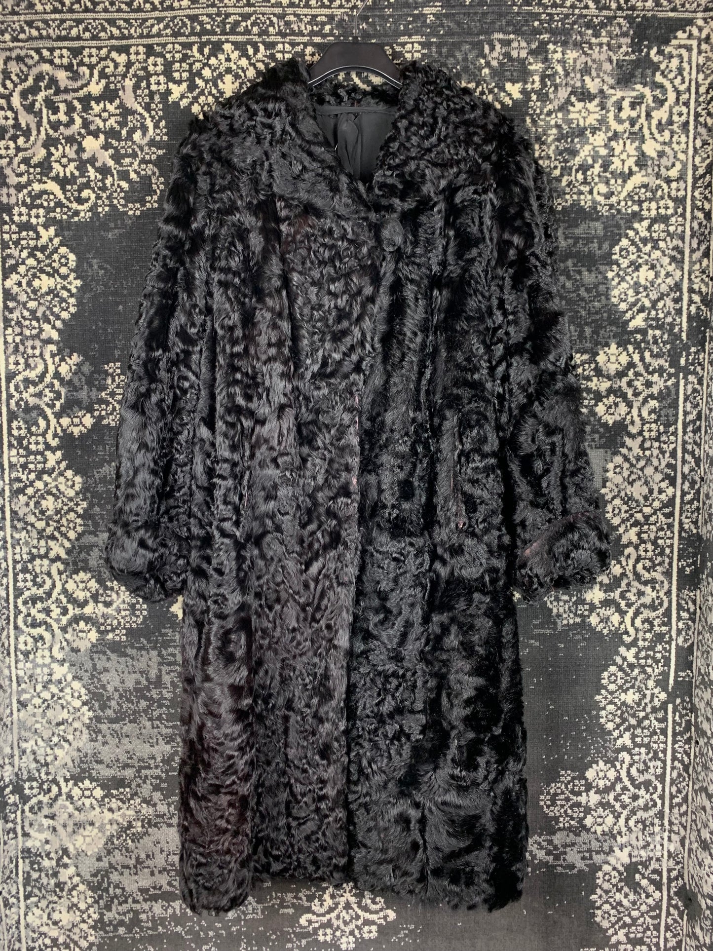 Womens Vintage ASU Helsinki Black Persian Lamb Fur Coat