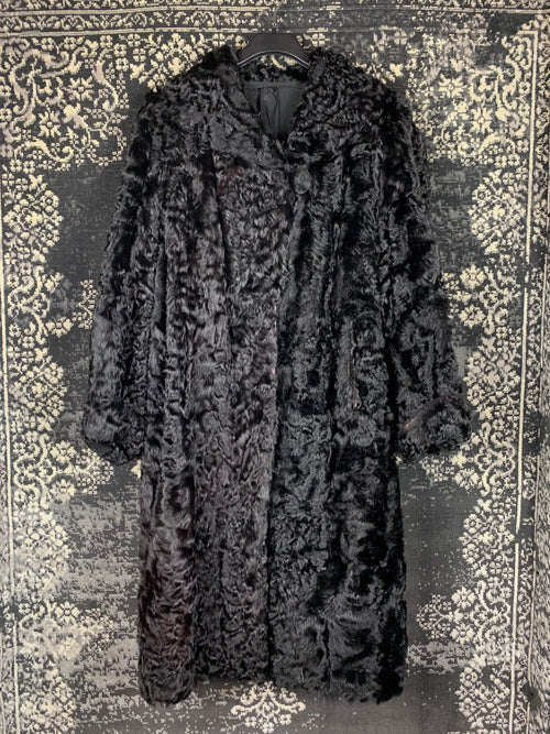 Womens Vintage ASU Helsinki Black Persian Lamb Fur Coat