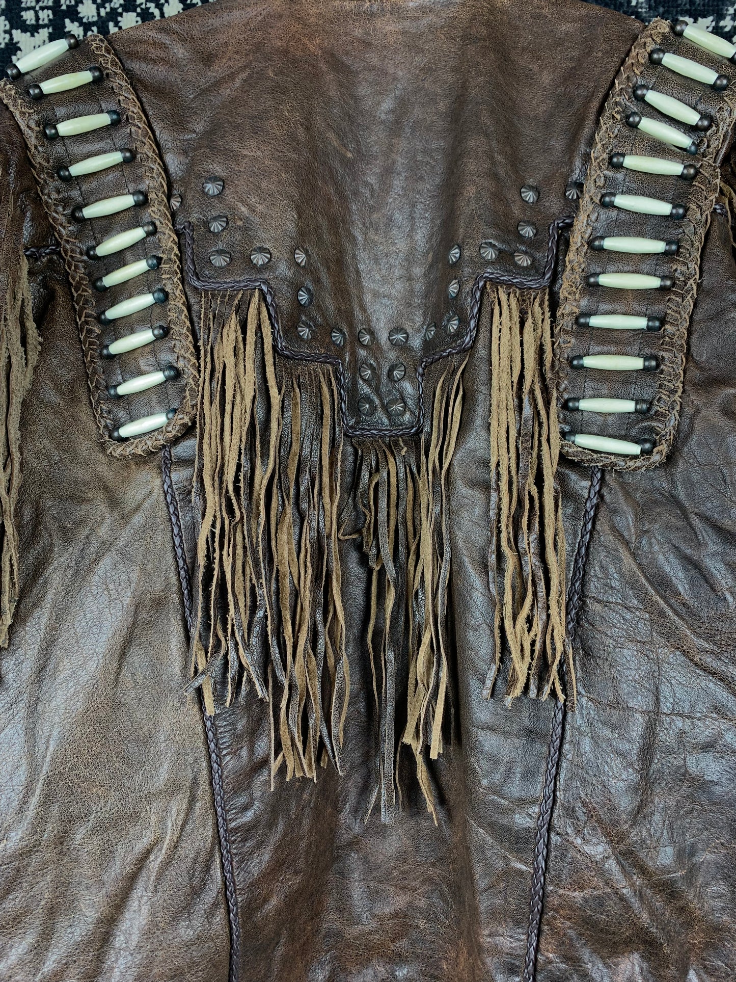 Men's Vintage Leather Gallery Brown Cowboy Jacket