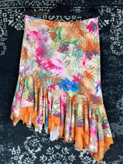 Y2K Women's Multicolor Floral Print Asymmetrical Skirt