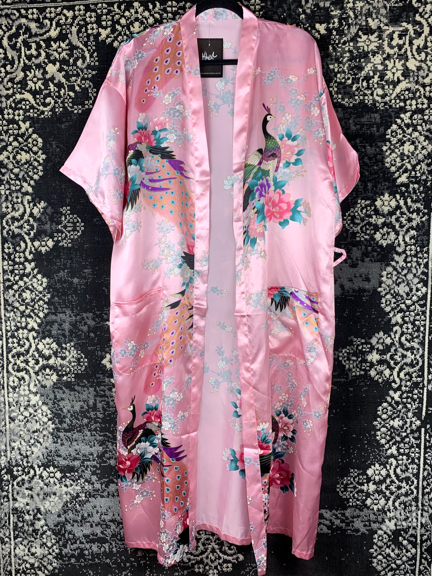 Women's Pink Japanese Style Silk Kimono Robe