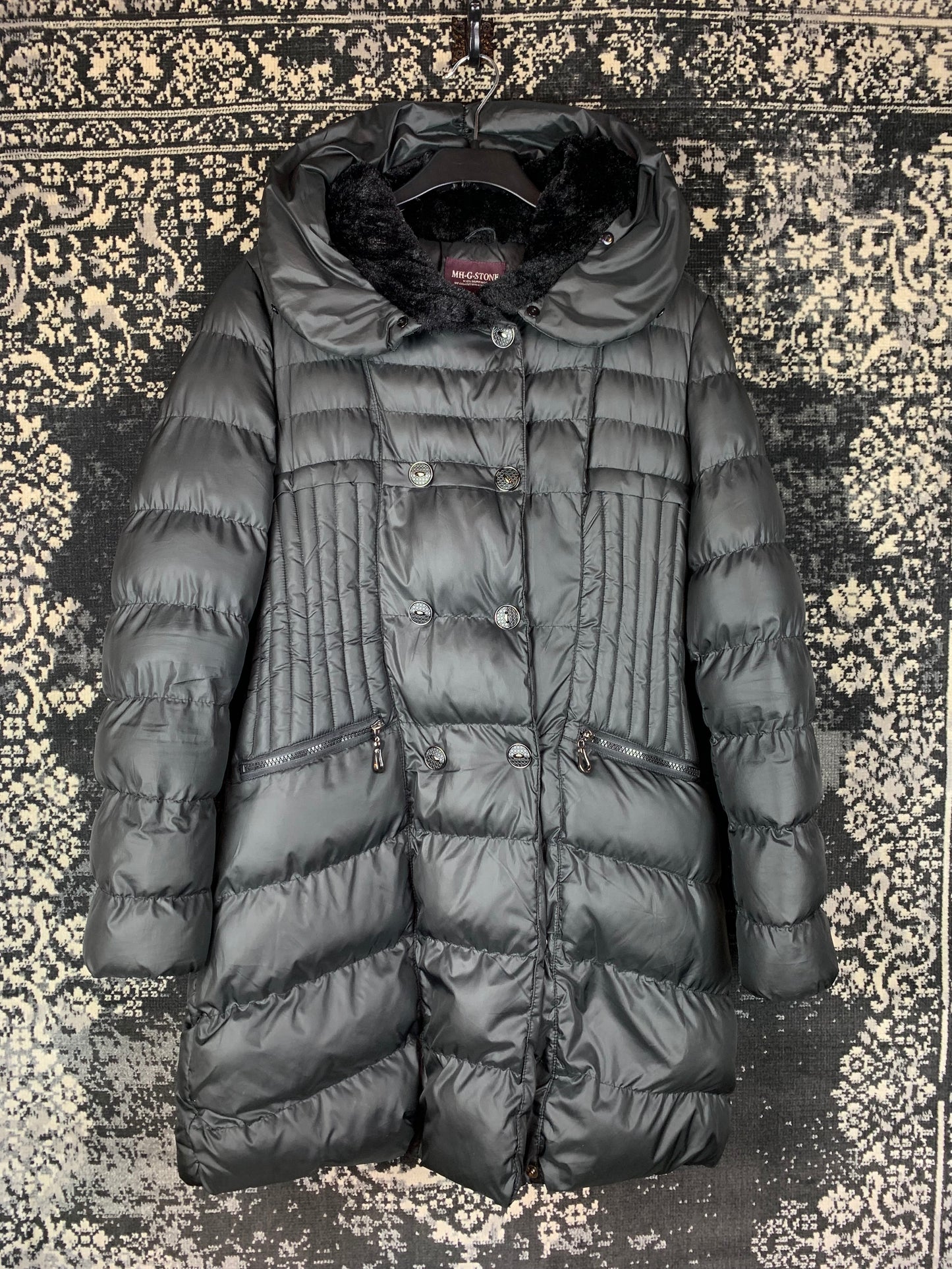 Y2K Black Long Puffer Jacket by MH-G.STONE