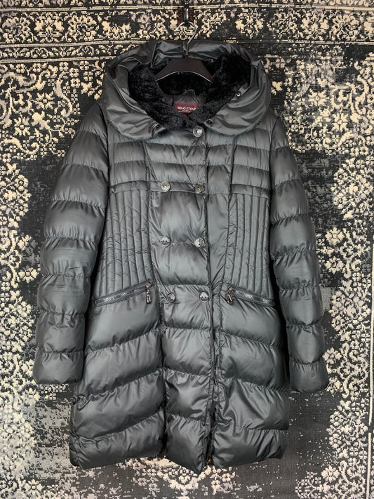 Y2K Black Long Puffer Jacket by MH-G.STONE