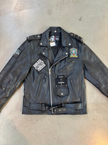 Sexy Punk Black Leather Biker Jacket