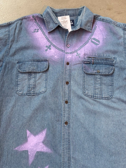 Defox Women XXL Blue Denim Shirt