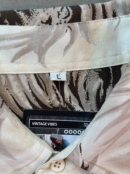 Vintage Men’s L White Satin Dragon Shirt