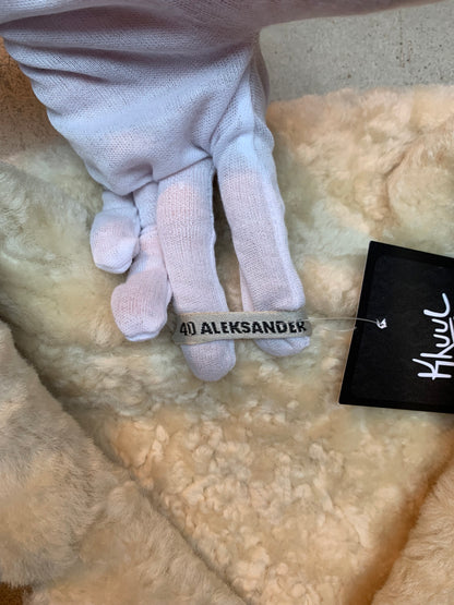 Vintage Men's Shearling Coat in Tan Suede