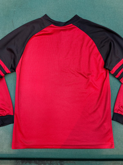 Vintage 90s Streetwear Red Black Graphic Basketball Long Sleeve