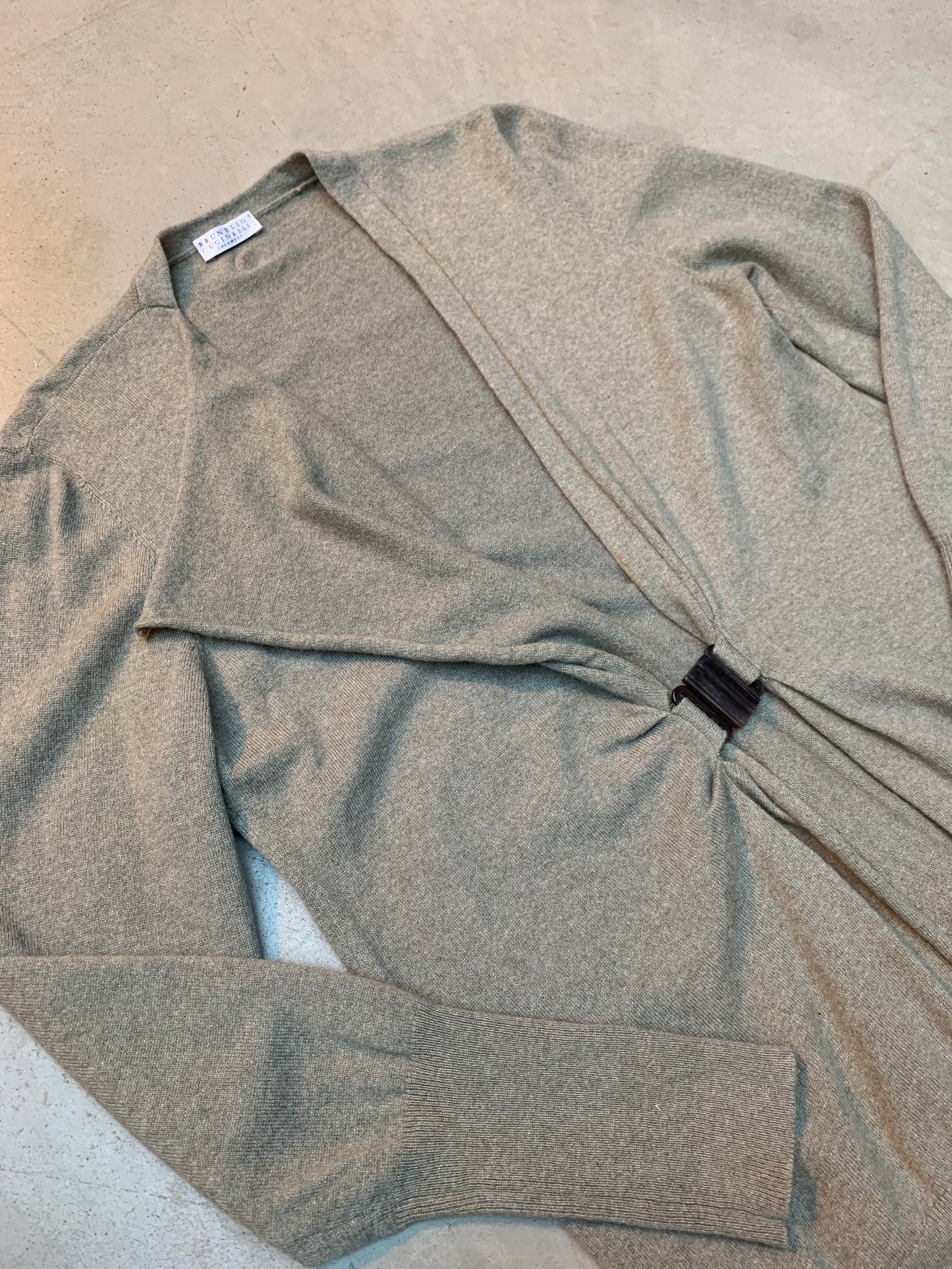 Womens Brunello Cucinelli Grey Buckle Cardigan