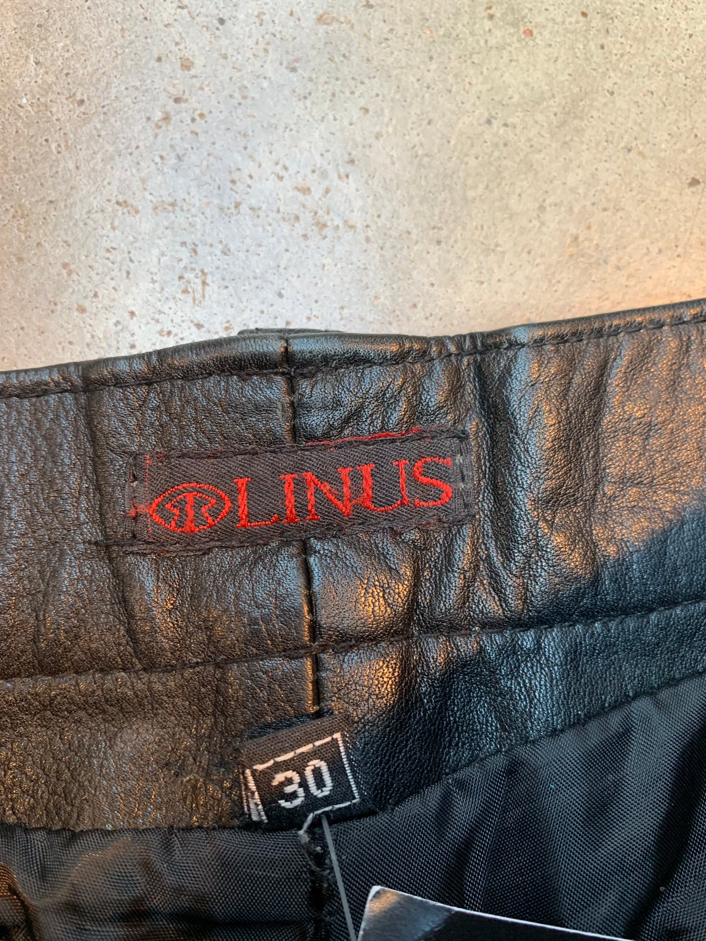 Vintage Linus Black Genuine Leather Pants Men S